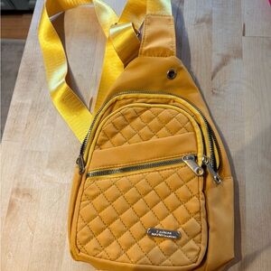 Quilted Yellow Crossbody Bag